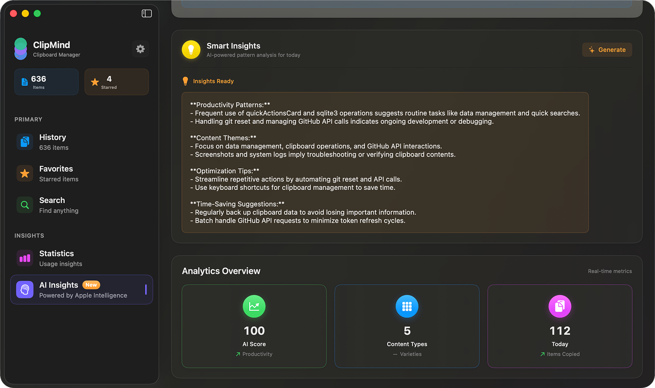 ClipMind AI insights and smart features